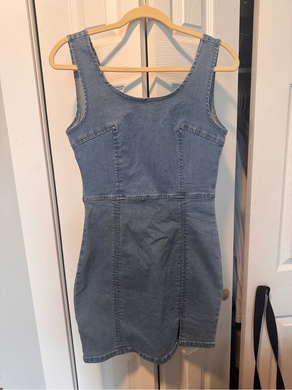 Denim Tank Mini Dress - Blue